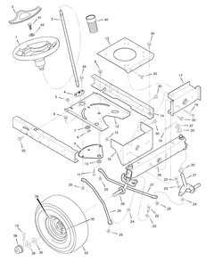 Steering Diagram and Parts List for 7800321-405628X151 2008 Briggs and Stratton Lawn Tractor